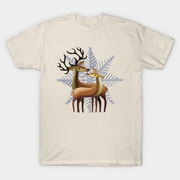 Reindeer Couple T-Shirt by KateVanFloof